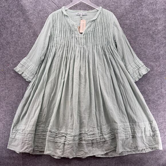 Sundance JP and Mattie Womens Dress Seafoam Size S Crinkle Cotton Cottagecore - Picture 8 of 15